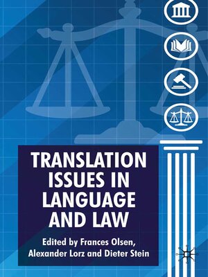 cover image of Translation Issues in Language and Law